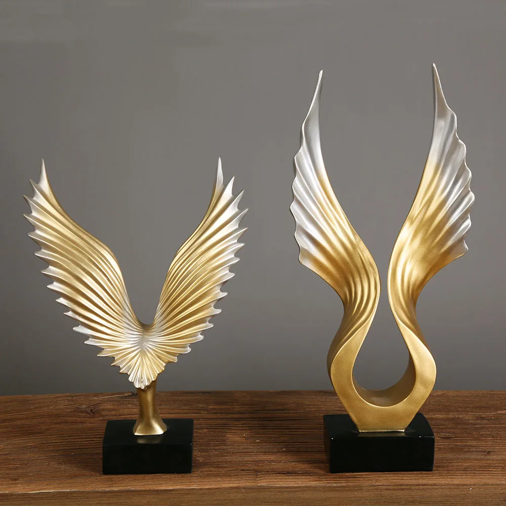 creative hotel club art office resin bird wings abstract figurine ornaments decorations