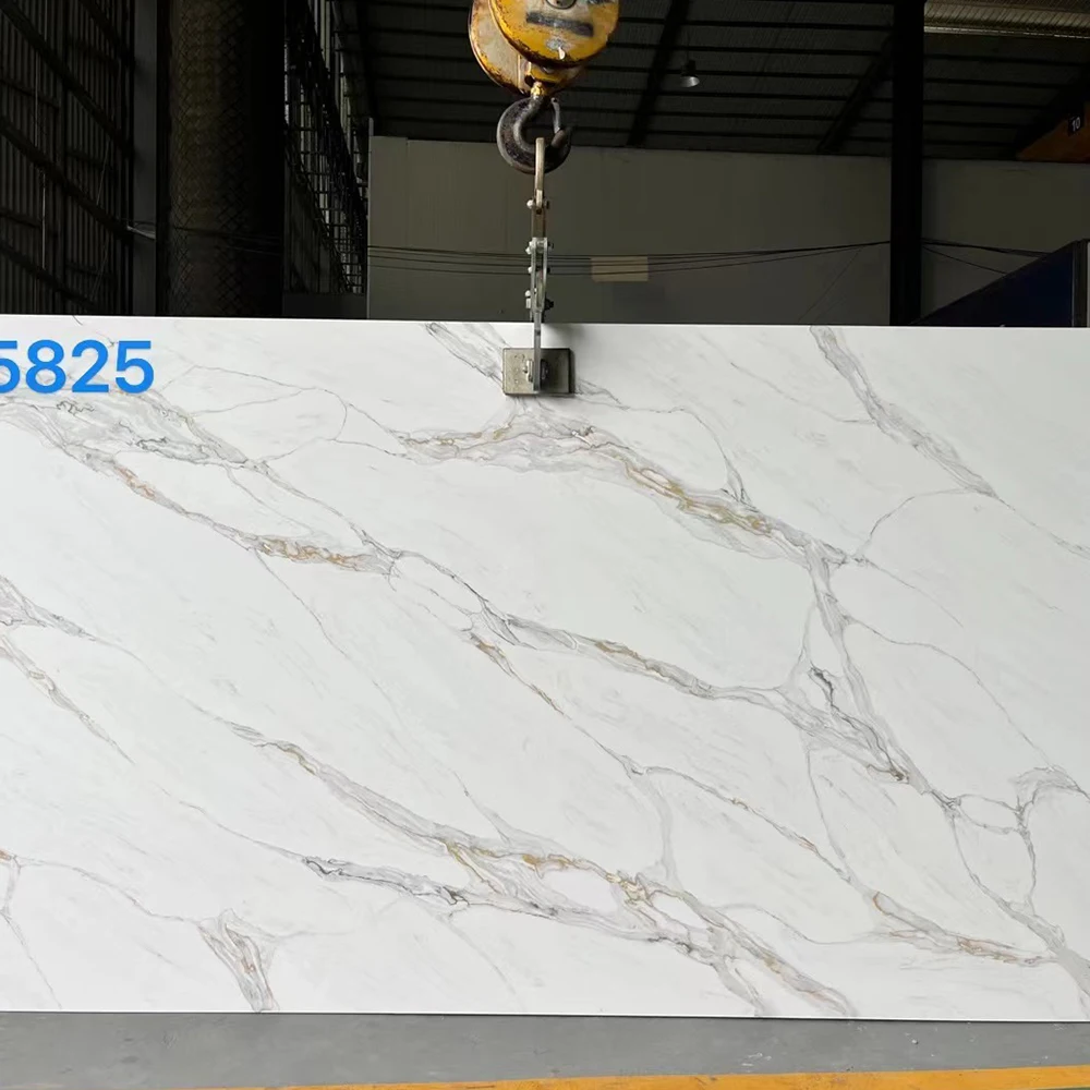 GoldtopQuartz кварцевый глянцевый искусственный 5005 статуарио камень прозрачные золотые прожилки кварцевые столешницы для кухни и ванной комнаты