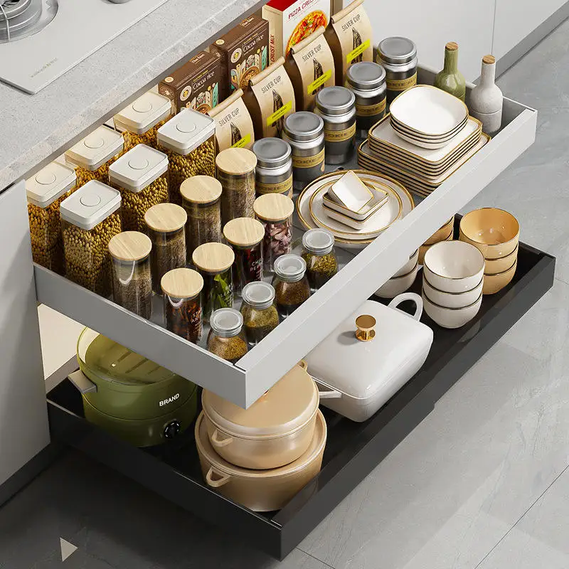 Extendable Kitchen Slide Out Sliding Drawer Pull Out Shelf Cabinet Organizer Drawers Expandable Pull Out Cabinet Organizer