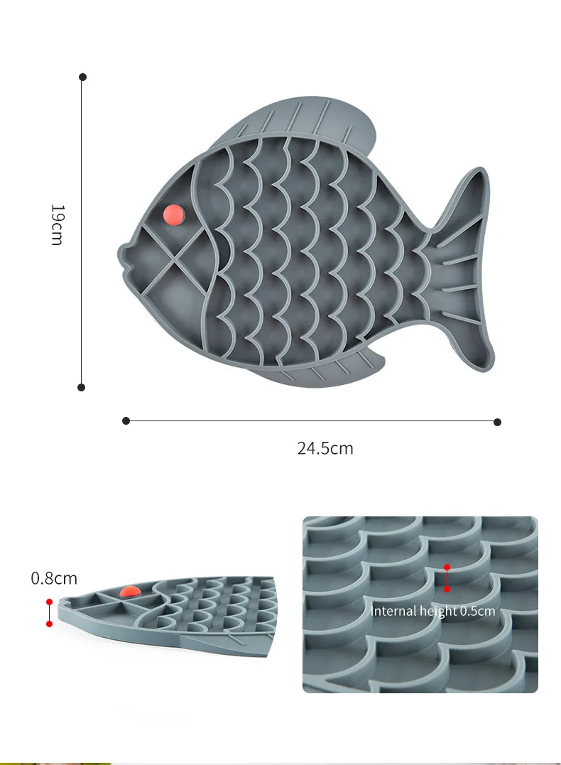 Dog Slow Feeder Bowl Licking Mat Silicone Dog Lick Pad for Bathing Grooming