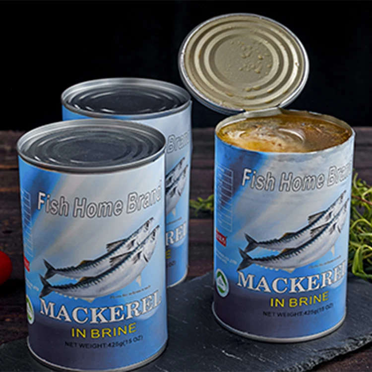 Best Selling Canned Seafood Fillets of Mackerel Fish in Brine 425g