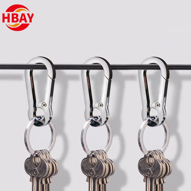 ANYUE Factory Carabiner Keychain Safety Snap Hook Metal Clip With Key Ring for bag pet accessories