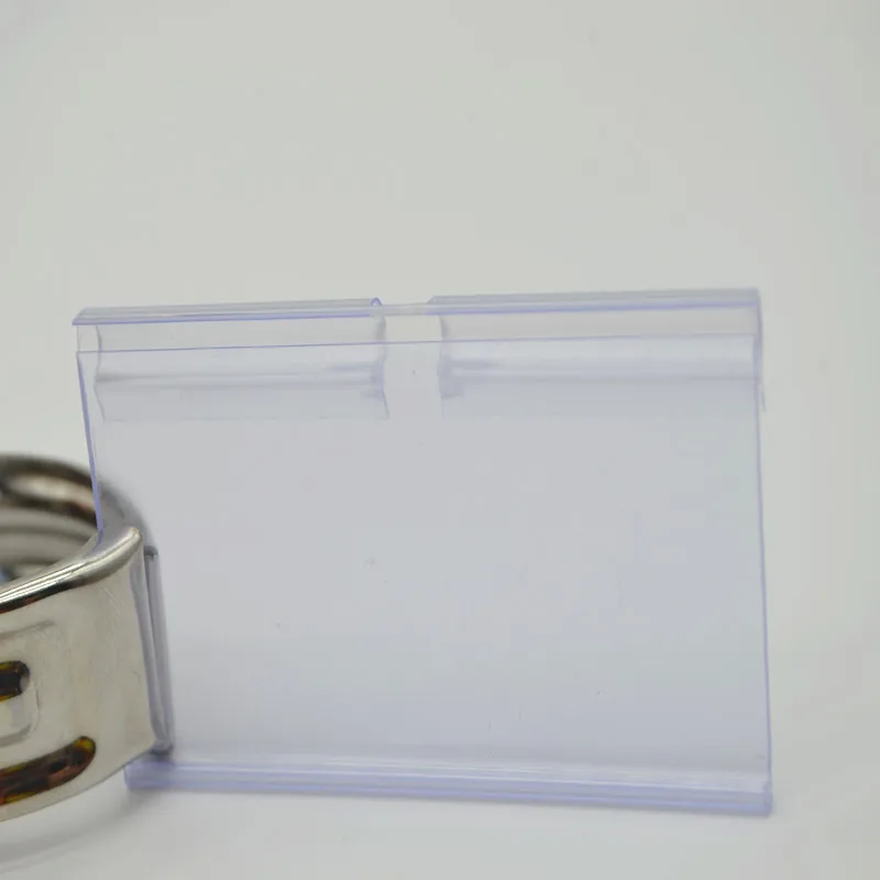 65mm length clear plastic pvc sign holder for supermarket shelf