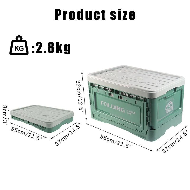 Folding Storage Boxes Camping Wooden Cover Collapsible Car Clothes Foldable Plastic Other Organizer Bins & Outdoor Storage Boxes