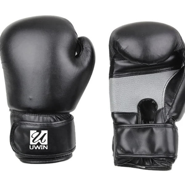 Черные боксерские перчатки из пу под заказ, недорогие перчатки для профессионального обучения, Боксерские перчатки для взрослых и детей