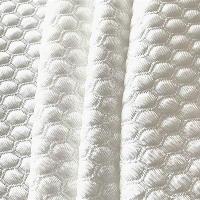 
300g 215cm width 100% polyester knitted mattress ticking fabric 