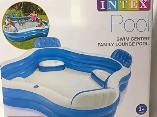 Intex Swim Center Family Lounge Pool 56475 Garden Ground Kids Fun Swimming Pool Inflatable Swim Pool
