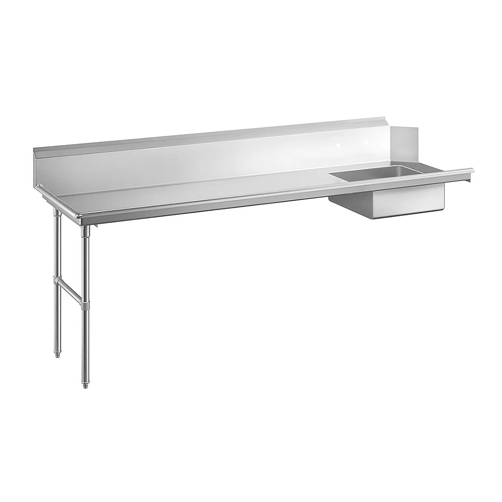 Stainless steel dirty/soiled dish table with Sink Bowls for Pass Through Dishwashers