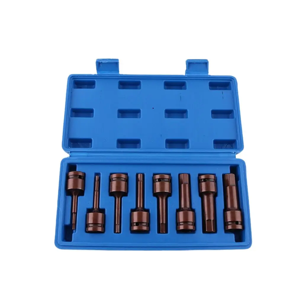 WZAUTO 8PCS 1/2 inch Heavy Duty Torx Bit Socket Set Screwdriver Impact Driver Socket Torx Bit Set Professional Impact Socket Set