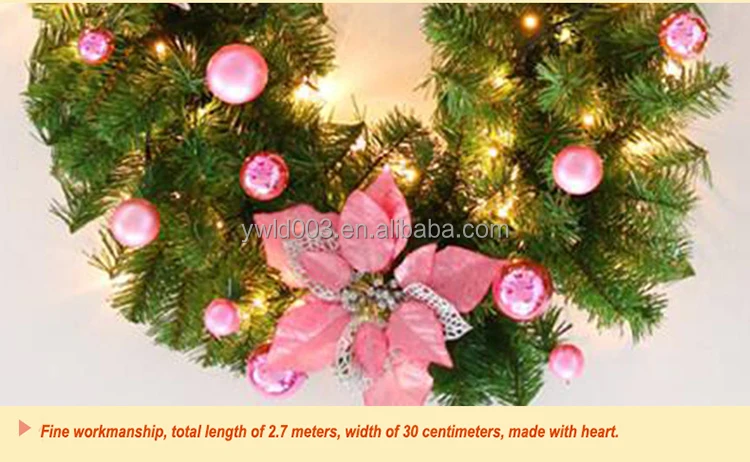 Christmas Wreath Handmade Rattan Pendant Garland Shopping Mall Christmas Tree Door Decoration Wreath Guirnalda Navidad