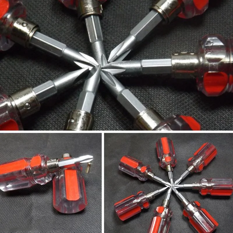 Mini Bidirectional Swivel Screwdriver Flat Tip Screwdriver Double-headed For DIY Repair Tools