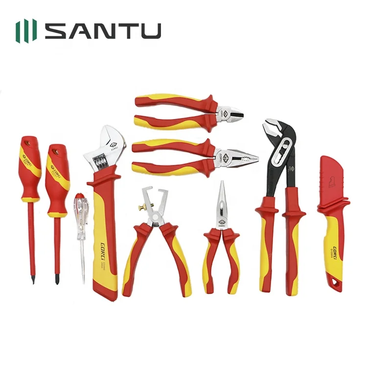 Santu 10 PCS G2010005 Professional 1000V VDE Insulated Tools Cable Knife Plier Wrench Screwdriver Electrician Tool Set