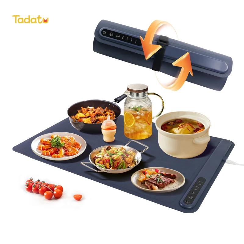 Silicone Folding Electric Warming Tray Food Heating Pad Food Warmer Mat Food Warming Mat for Buffets & Parties