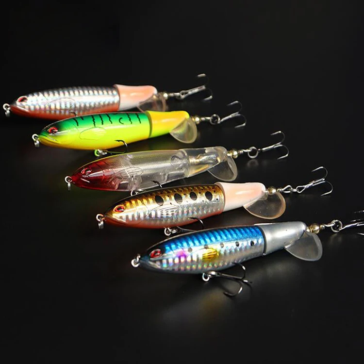 Hot Selling 11cm 163g 5 Pack Kit Topwater Floating Whopper Popper Lure Hooks Hard Bait Pencil Bait