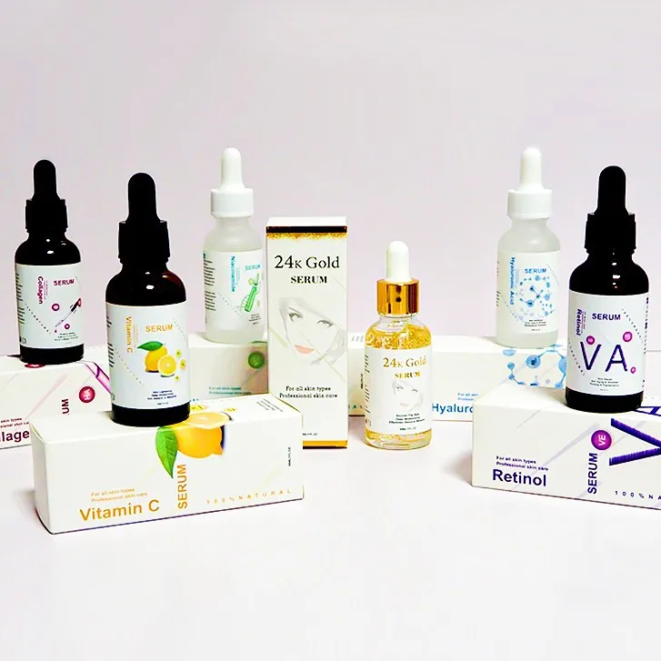 Wholesale In Stock High Quality Skin Care Serum 30ml Vitamin C Hyaluronic acid Retinol 24k Gold Collagen Face Serum