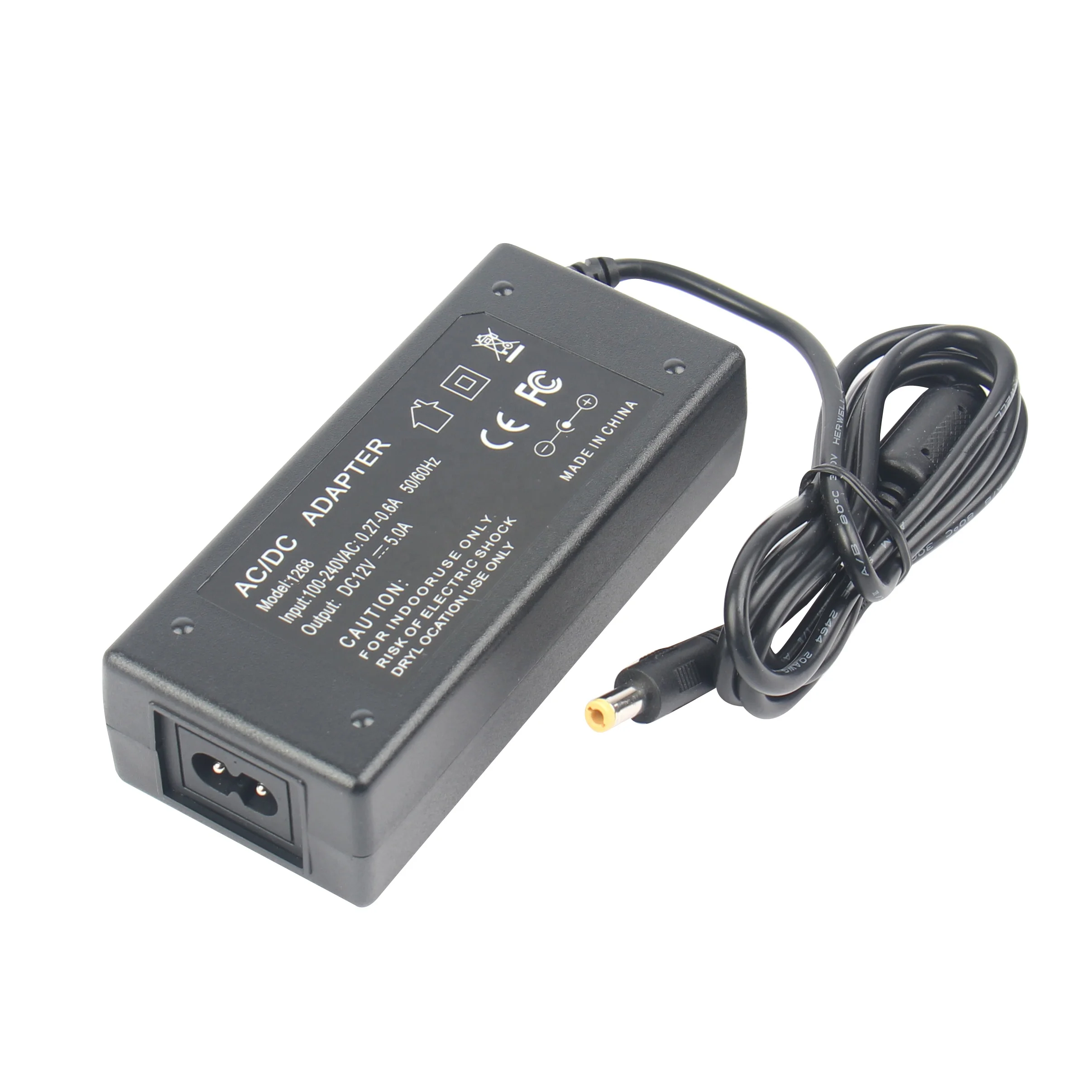 AC 100-240V to DC 12V 5A 5 AMP 60W Power Supply Adaptor For LED Strip Light