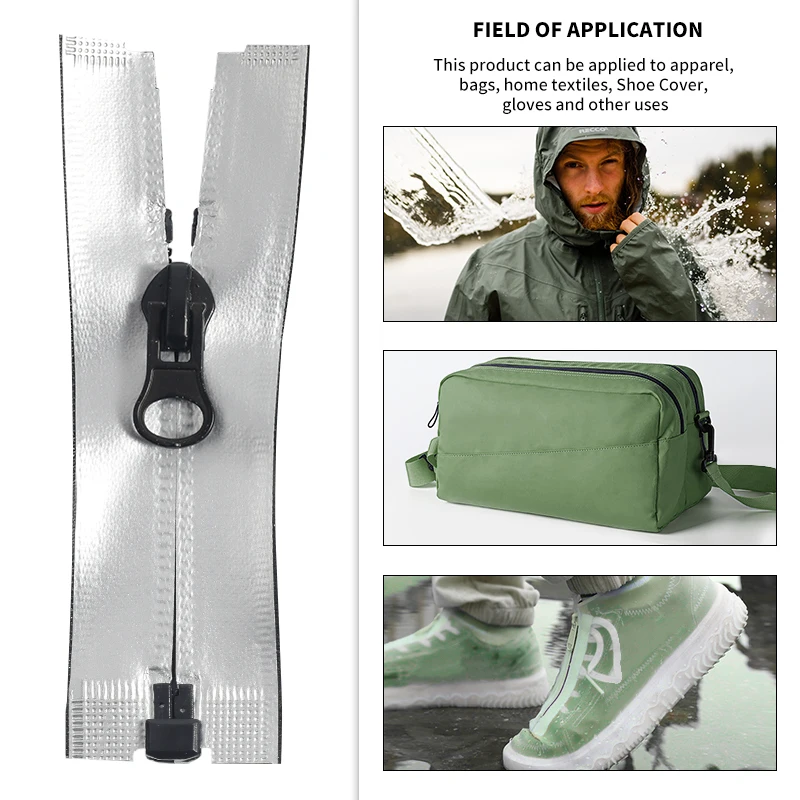 OCO Reflective zipper #3 #5 #7 #8 nylon drysuit zipper Pvc Tpu Pu Customized Waterproof Zippers For Raincoat Clothes