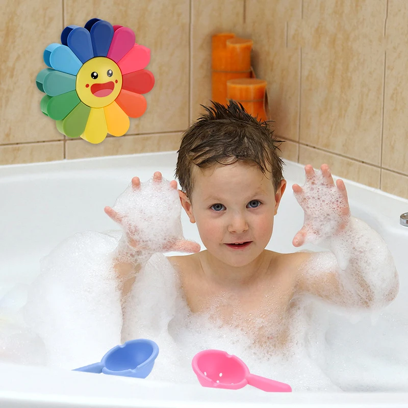 Creative new kids play water sunflower shower toy baby cute colorful windmill 360 degree rotating water wheel bath bathroom toys