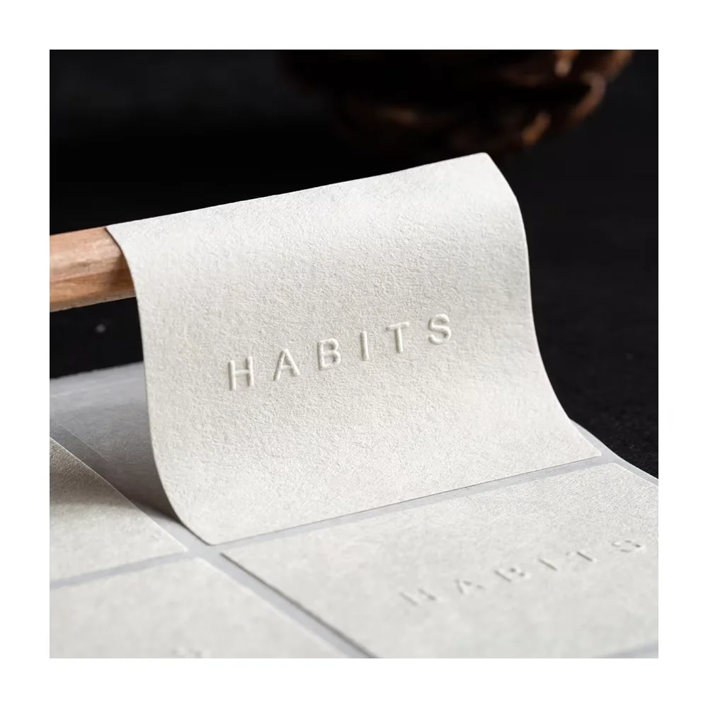 Custom The Special Texture Paper 3D Embossed Black Self Adhesive stickers Matte Packaging Labels