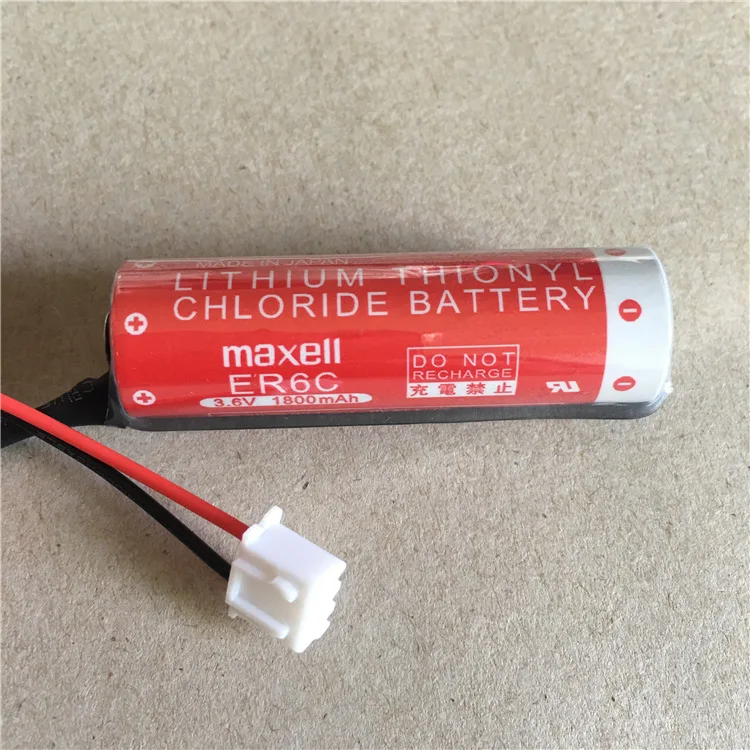 macsel ER6C AA 3.6V F2-40BL general Mitsubishi FX2N/1NPLC lithium battery ER3 3.6V NP8P-BT  servo  battery with plug