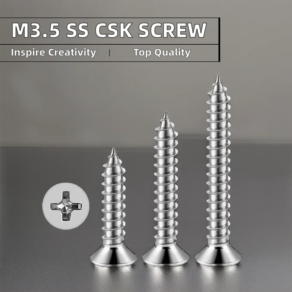 Нержавеющая сталь M3.5 SS SUS AISI ANSI 304 316 316L A2 A4 70 80 с крестостной резьбой CSK