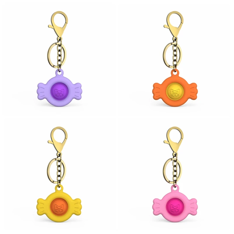 
Wholesale Price Push Bubble Keychain Simple Stress Relief Key Ring Fidget Hand Toys Handheld Mini Fidget Toy 
