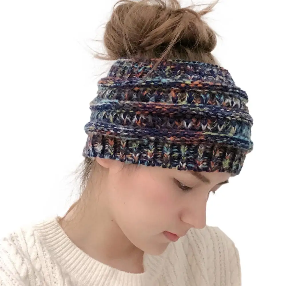 Colorful Knitted Crochet Twist Women Headband Winter Ear Warmer Elastic Hair Band for Women Wide Hair Accessories