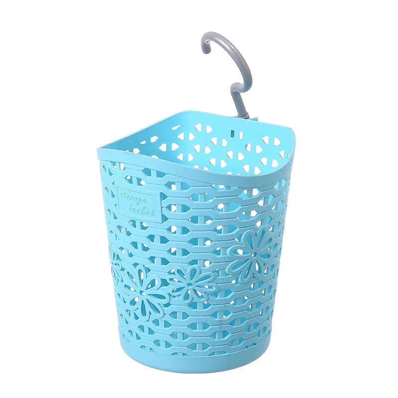 Eco-friendly Colored Bathroom Hanging Plastic Storage Baskets with Hanging Household Usage Wall Hanging Laundry Baskets