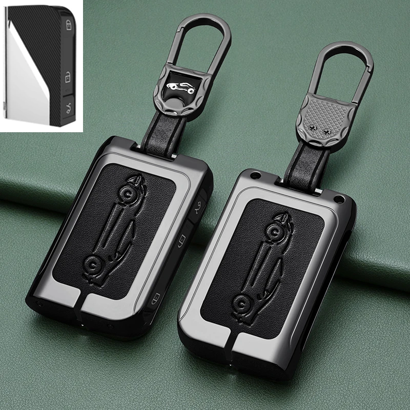 Fluorescent Luxury Zinc Alloy Car Key Case KeyChain Cover Bag Auto Accessories for LYNKCO LYNK CO 03 05 06 01 02