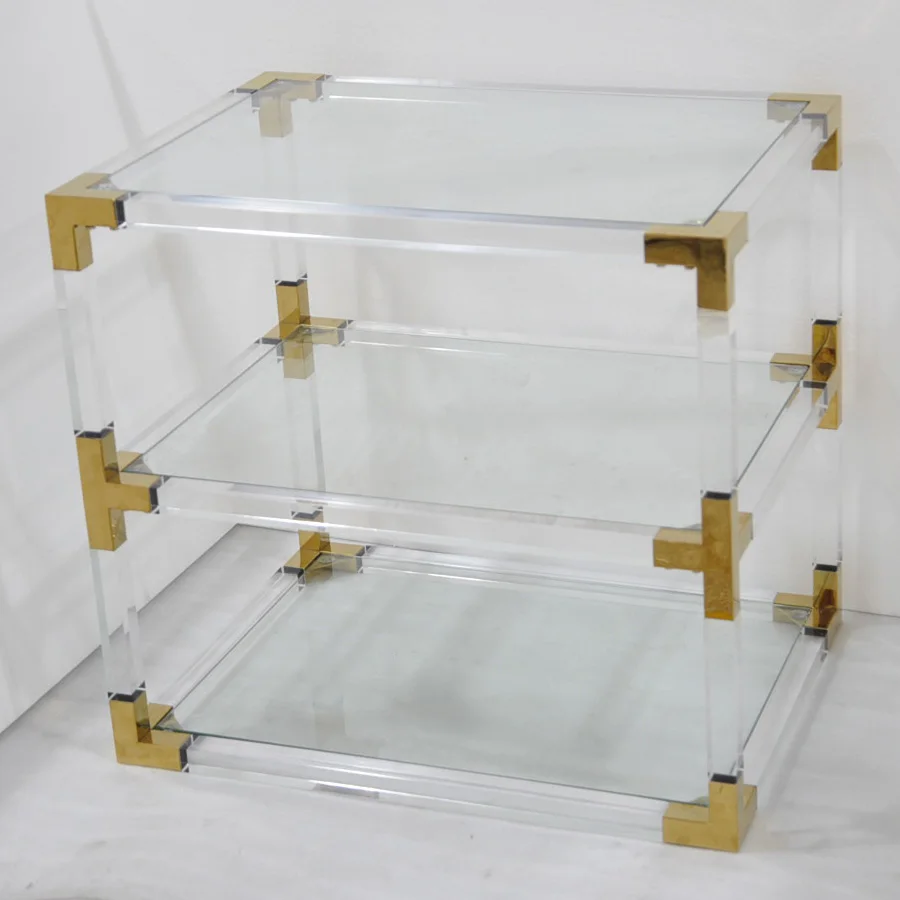 Storage Acrylic Bedside Table Living Room Sofa Side Tables Finest quality Multifunctional Coffee Modern Home Furniture Glass