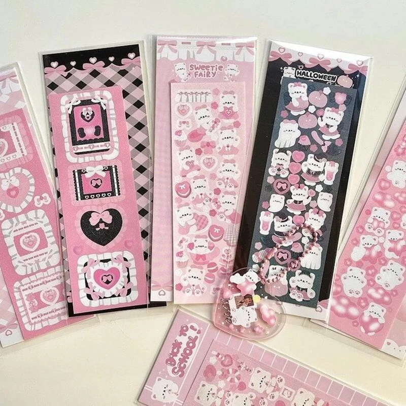 Custom Design Full Color decorative sticker set Notebook pink Planner Kiss Cut Sticker sheet