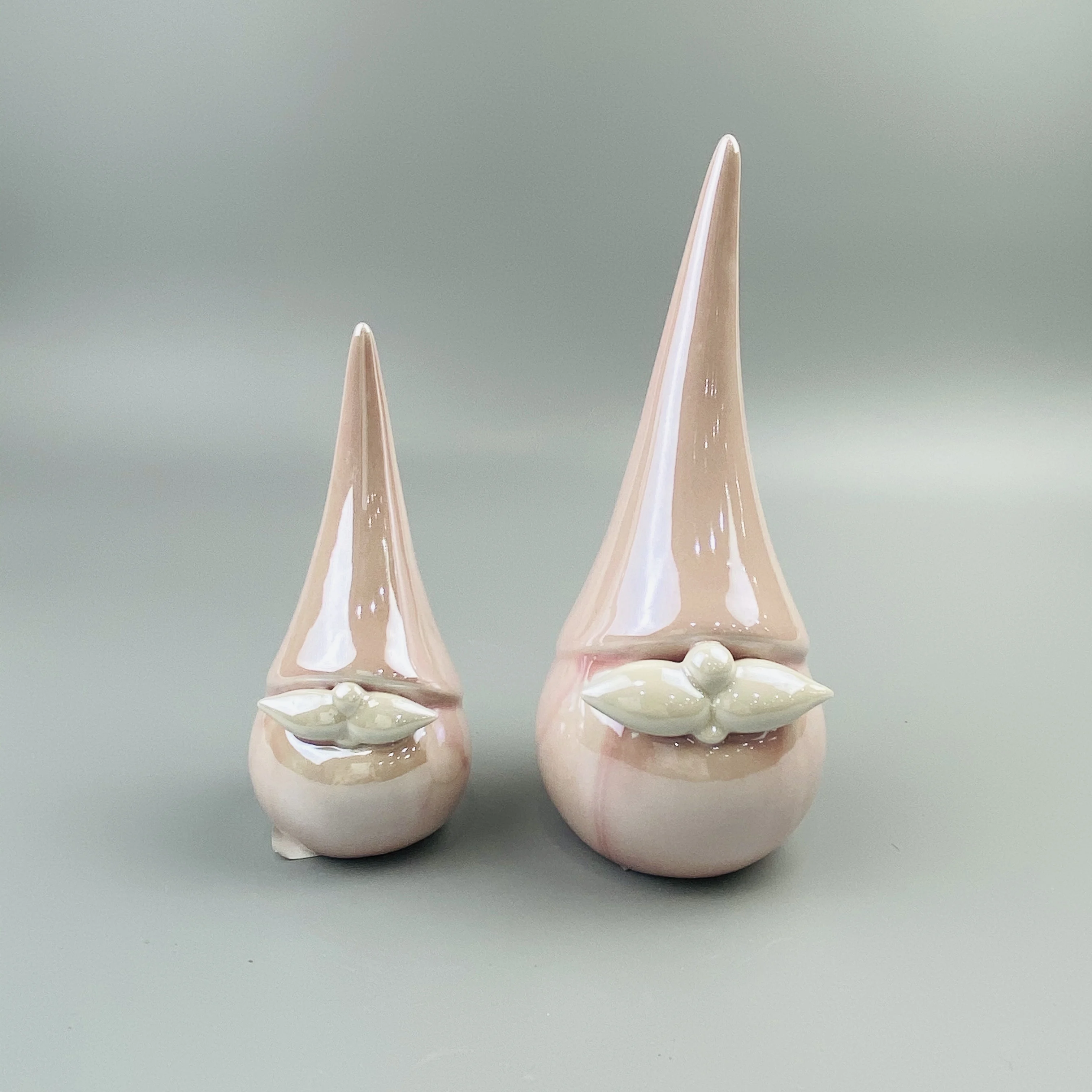 Customized cute design pink porcelain long hat santa claus