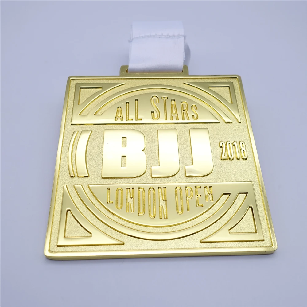 Профессиональные индивидуальные медали и трофеи 3D позолоченные BJJ спортивные металлические