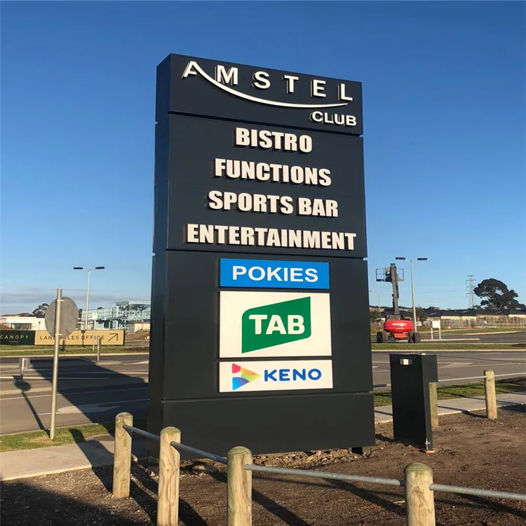 Build up exterior led Monolithic Pylon Signage System for commercial sign