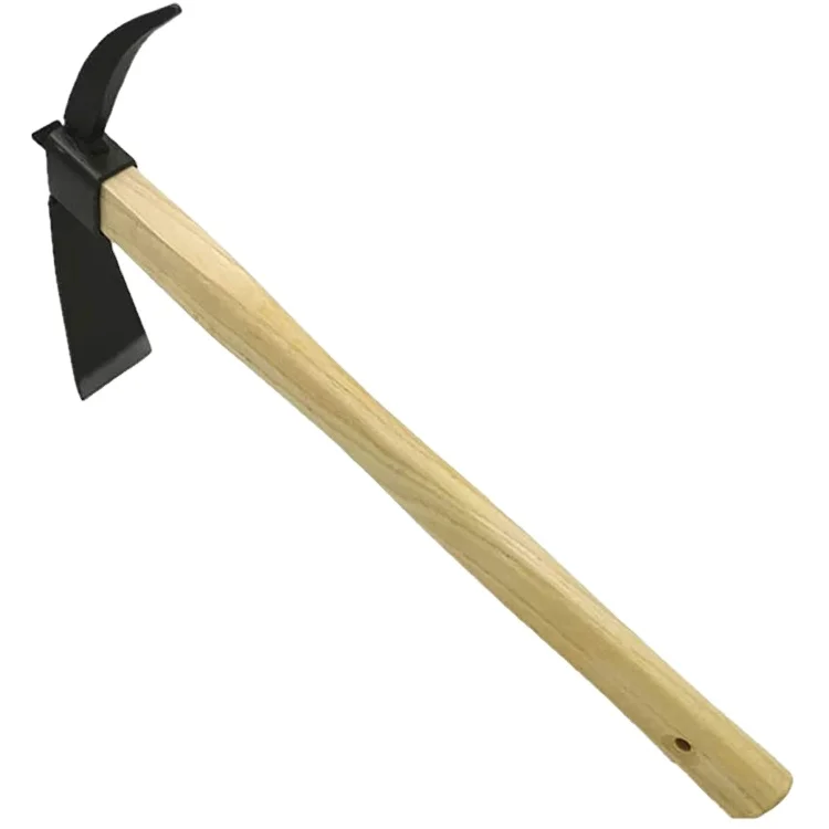 1 Pc Hoe and Rake Two in One With Wooden Handle Digging Hoe for Planting Soil Smoothing and Loosening