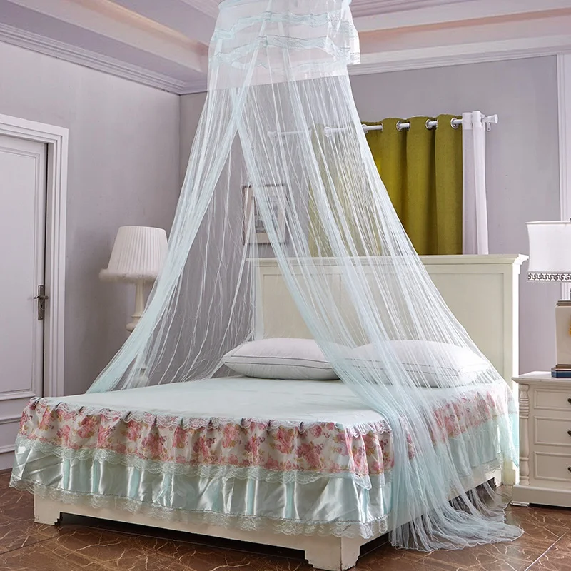 
Princess Installed Mosquito Nets Ultra-Fined-Meshed Anti-Mosquito Heightened round Ceiling Dome Mosquito Nets 
