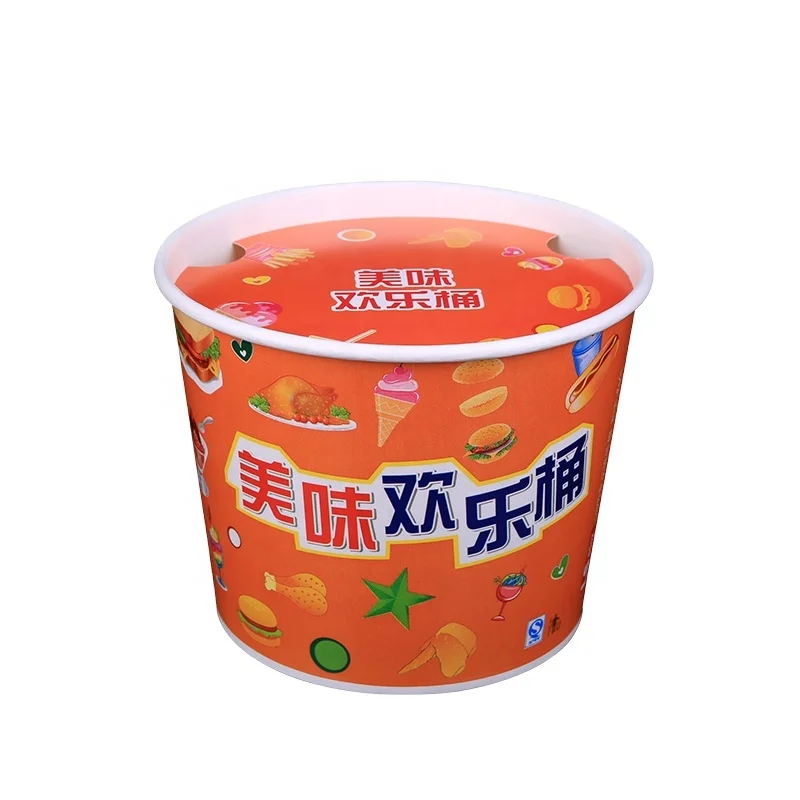 Biodegradable and compostable hot sale KFC snack paper bucket to go boxes