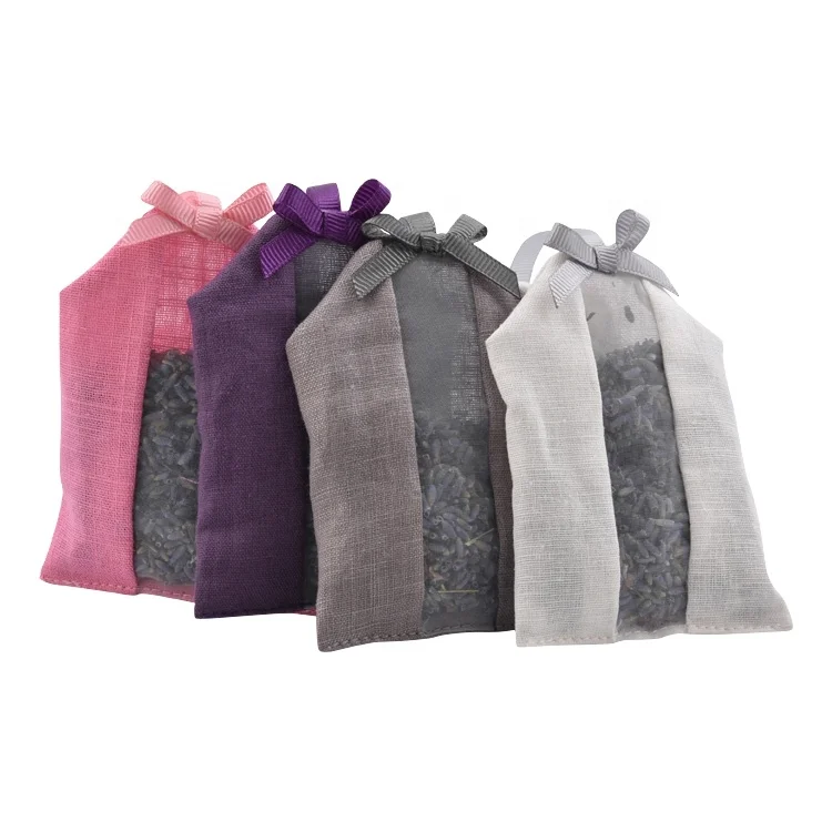 
Wholesale Linen and organza natural 5A food grade lavender sachet bag 