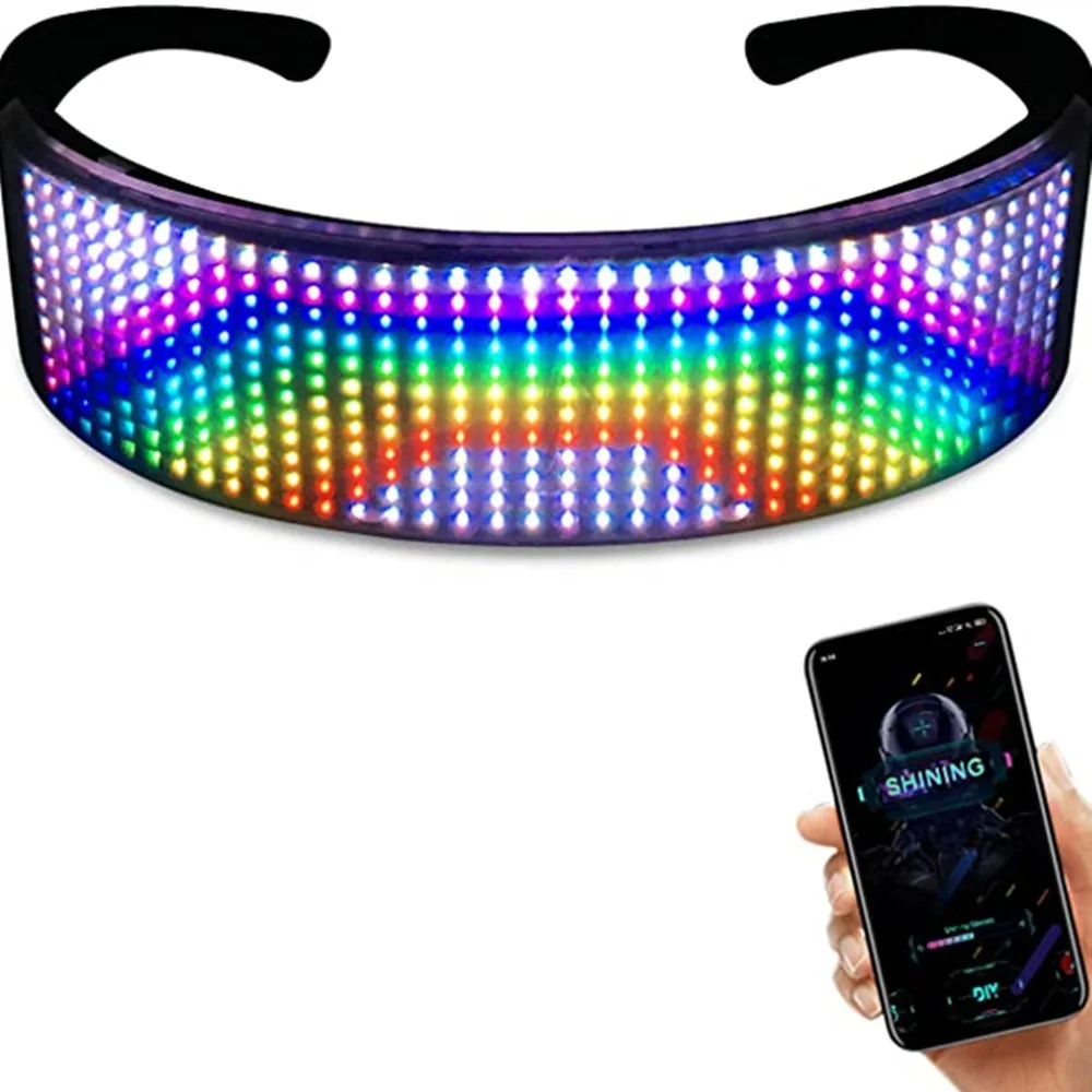 Changeable Customizable Blue tooth Luminous LED Glasses  for Gimmick,Club, Costumes, Birthday