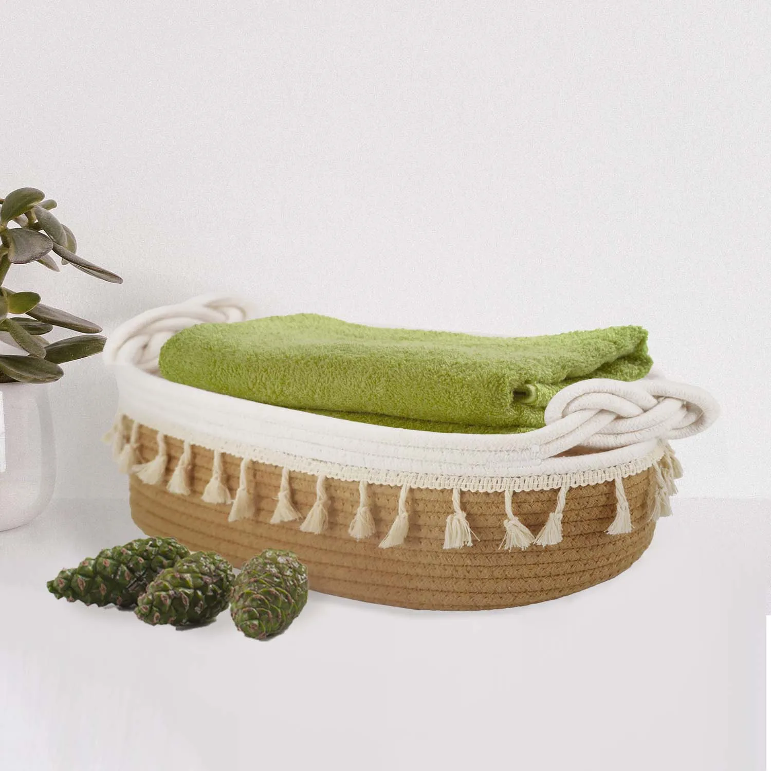Hot sale ins style cotton rope bathroom products Baskets Household Woven Cotton Rope Baskets