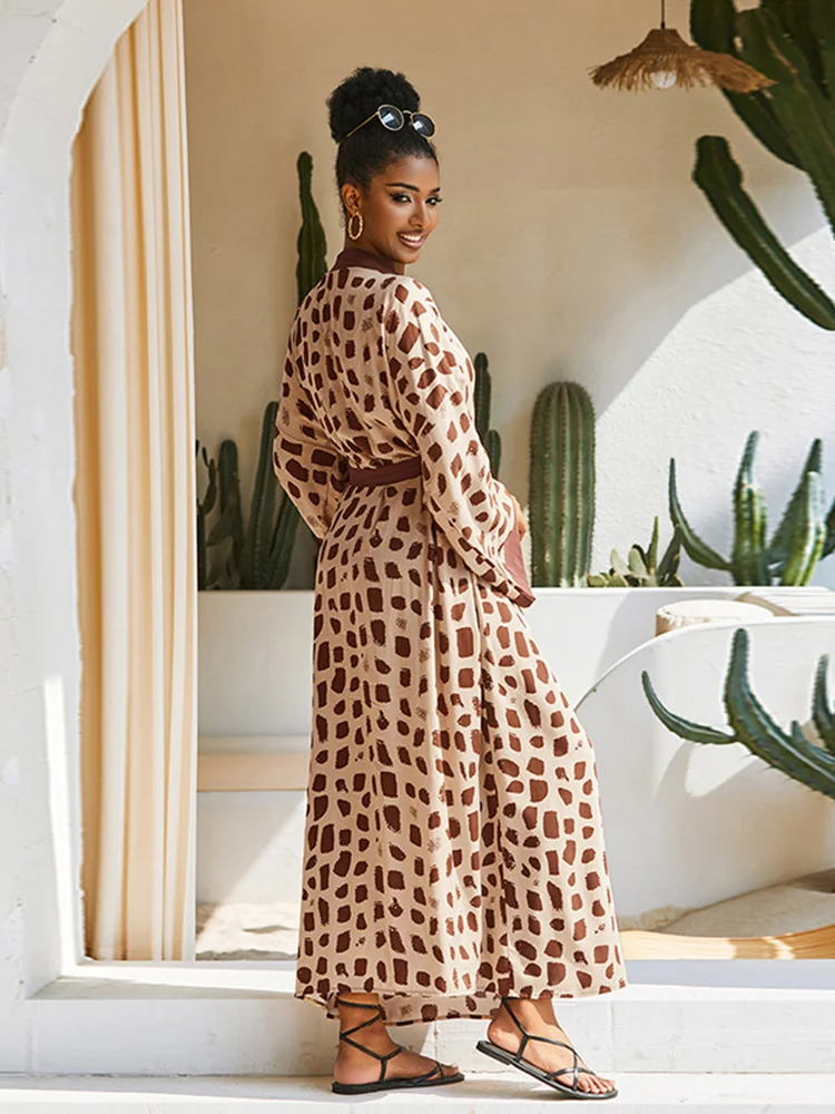 Irregular Stripe Printing swimwear beachwear 2024 beach cover up, women swim wear and cover up