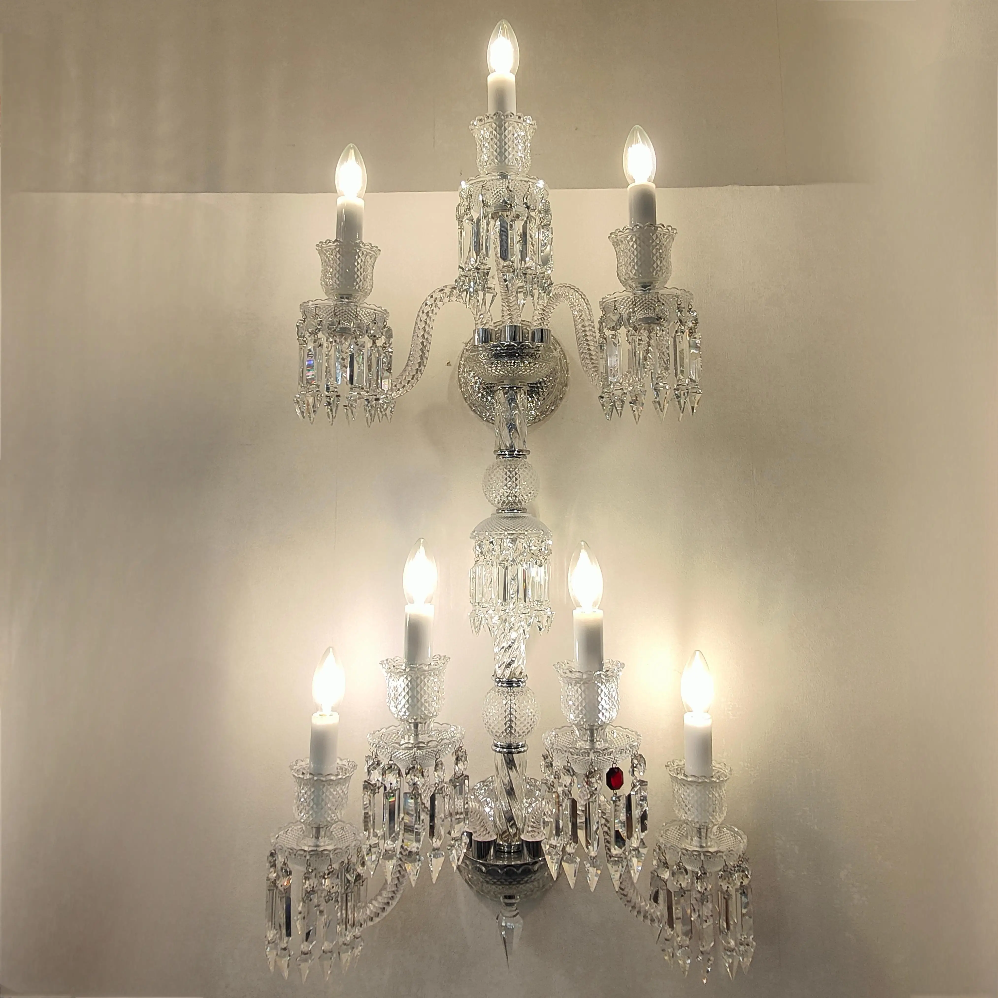 Подвесные светильники в скандинавском стиле 7 лампочек креативные настенные из хрустального стекла для спальни