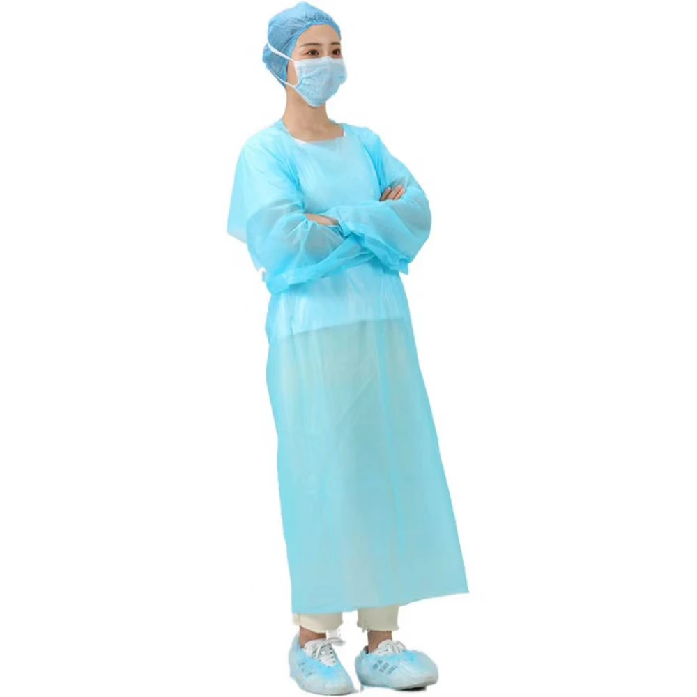 
CPE Apron Disposable Long Sleeve custom Isolation Anti-static Clothing Aprons 