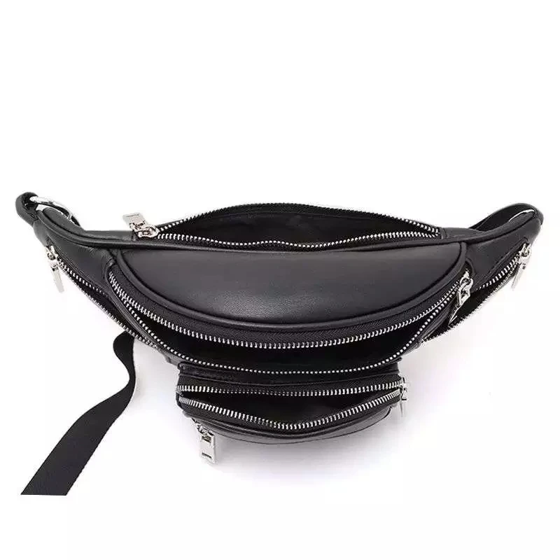 
Hot Style Men Black PU Leather Waterproof Waist Bag Cross-belt Wallet Pouch 