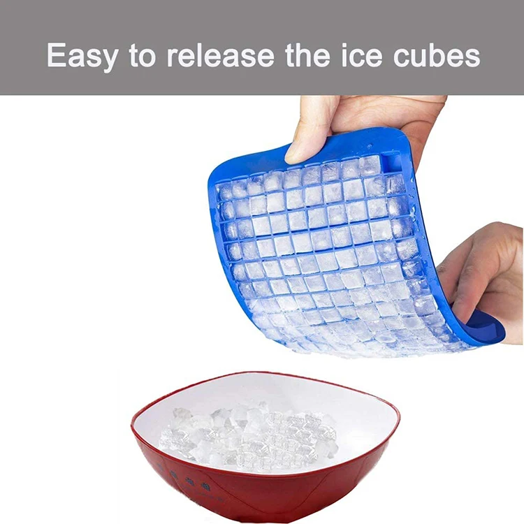 160 Mini Grids Wholesale Ice Cube Maker Molds Silicone Pretty Tiny 3D Square Ice Cube Tray