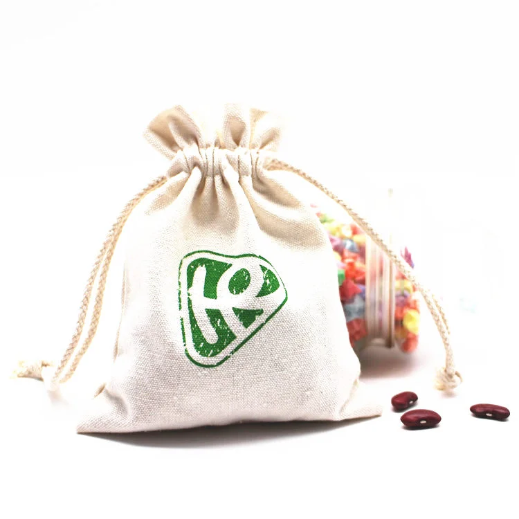 Drawstring Pouches Cotton Muslin bags for jewelry nuts soaps packaging bag with logo