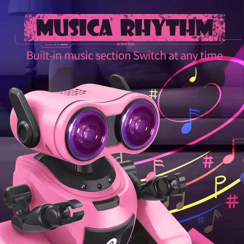 2024 New Interactive Mini Space RC Smart Electric Robot 2.4GHz Remote Control Model Kids Featuring Light Music Durable Plastic