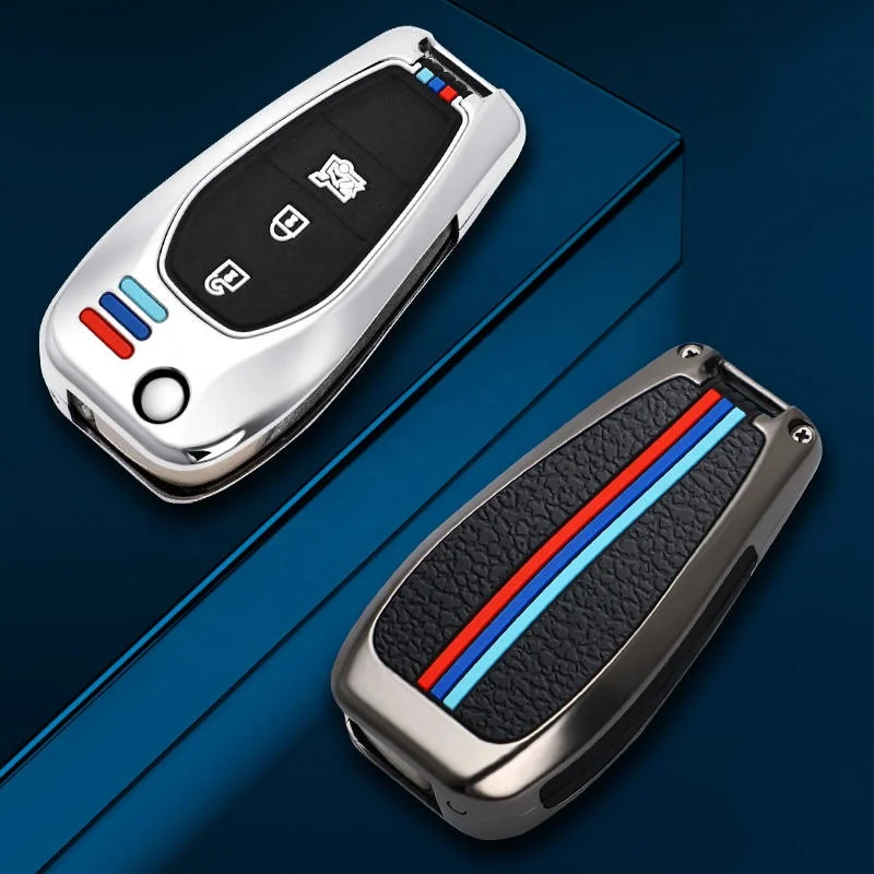 3 Button Flip Remote Car Key Case For Chevrolet Spark Equinox Cruze Trax Malibu Verano Traverse 2016-2018 Metal Car Accessories