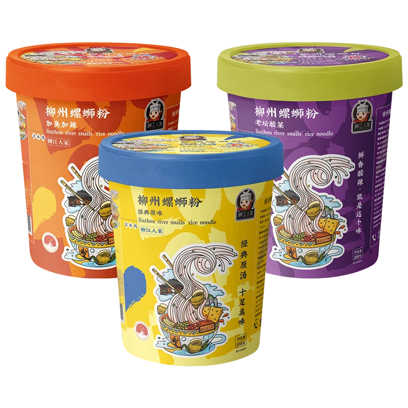 
Wholesale Famous Chinese River Snails Instant Rice Noodle Liuzhou spicy hot and sour snack vermicelli noodle with cup/barrel 