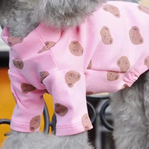 Wholesale Custom INS Korea Spring Autumn Pet Home Clothes Cute Bear Pattern Dog Vest Puppy Cotton Air Conditioning Apparel